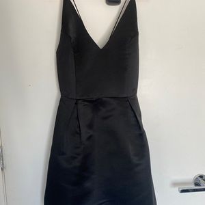 Black Satin Strappy Dress